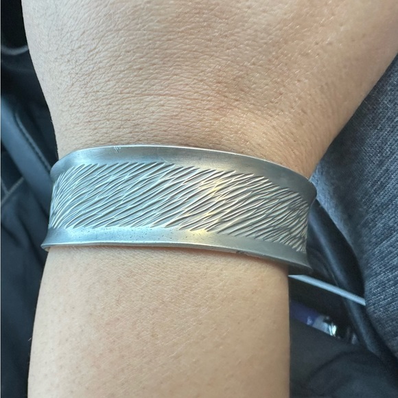 Vintage Designer Jorgen Jensen Pewter Denmark Cuff Bangle Bracelet - Picture 10 of 13